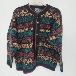 Artesanias illary alpaca grandpa chunky sweater vintage size Medium